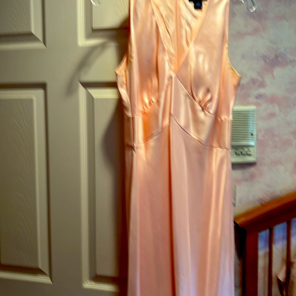 Silk light pink knee length dress